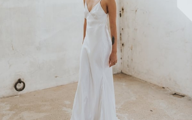 Slip gowns as the wedding dress